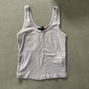 Forever 21 Women’s Light Lavender Lace Trim Tank Top